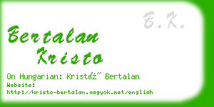 bertalan kristo business card